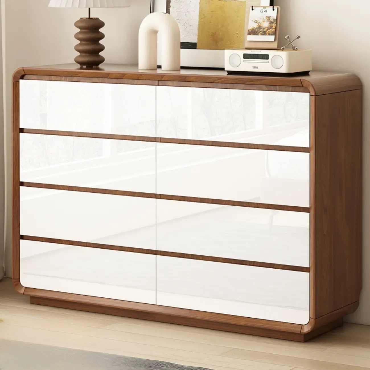 Scandinavian Wooden Horizonal Dresser for Bedroom Image - 5