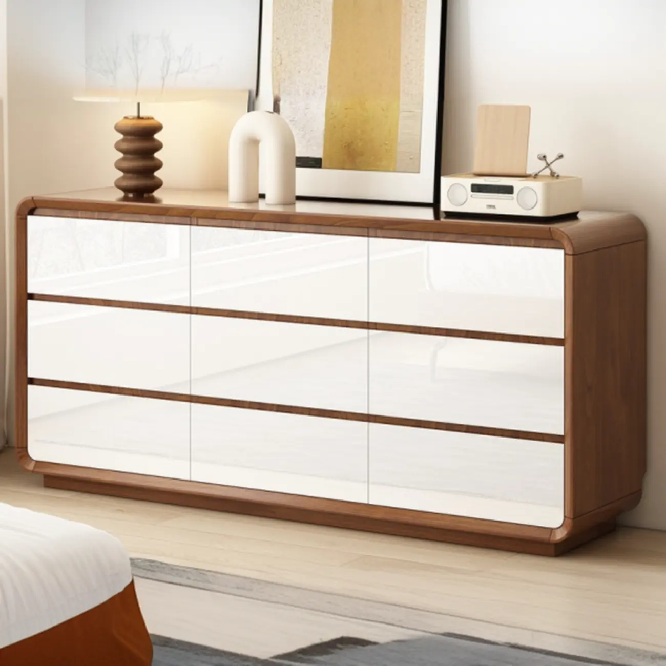 Scandinavian Wooden Horizonal Dresser for Bedroom Image - 7 | homeyfad