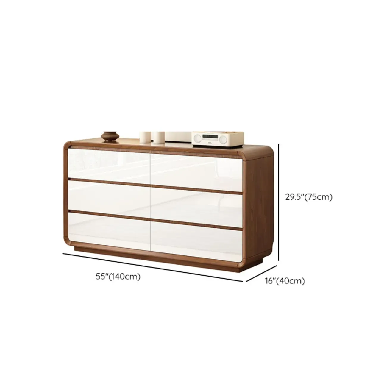 Scandinavian Wooden Horizonal Dresser for Bedroom Image - 14