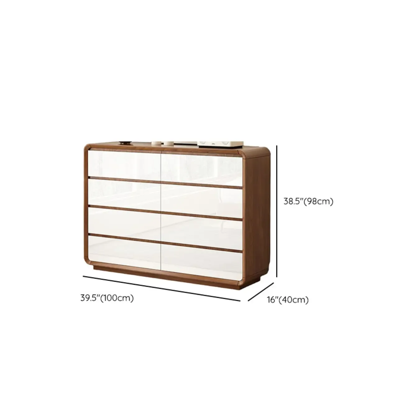 Scandinavian Wooden Horizonal Dresser for Bedroom Image - 17