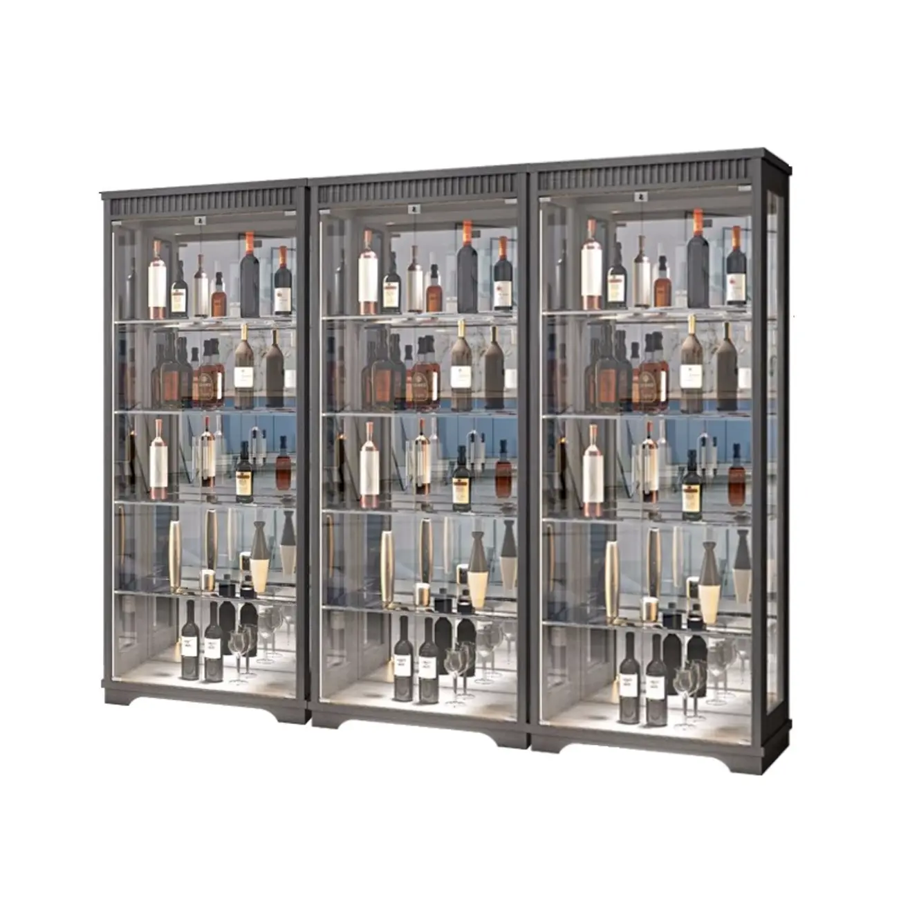 Modern Natural Wood Wine Rack with Glass Shelf Image - 16 | homeyfad