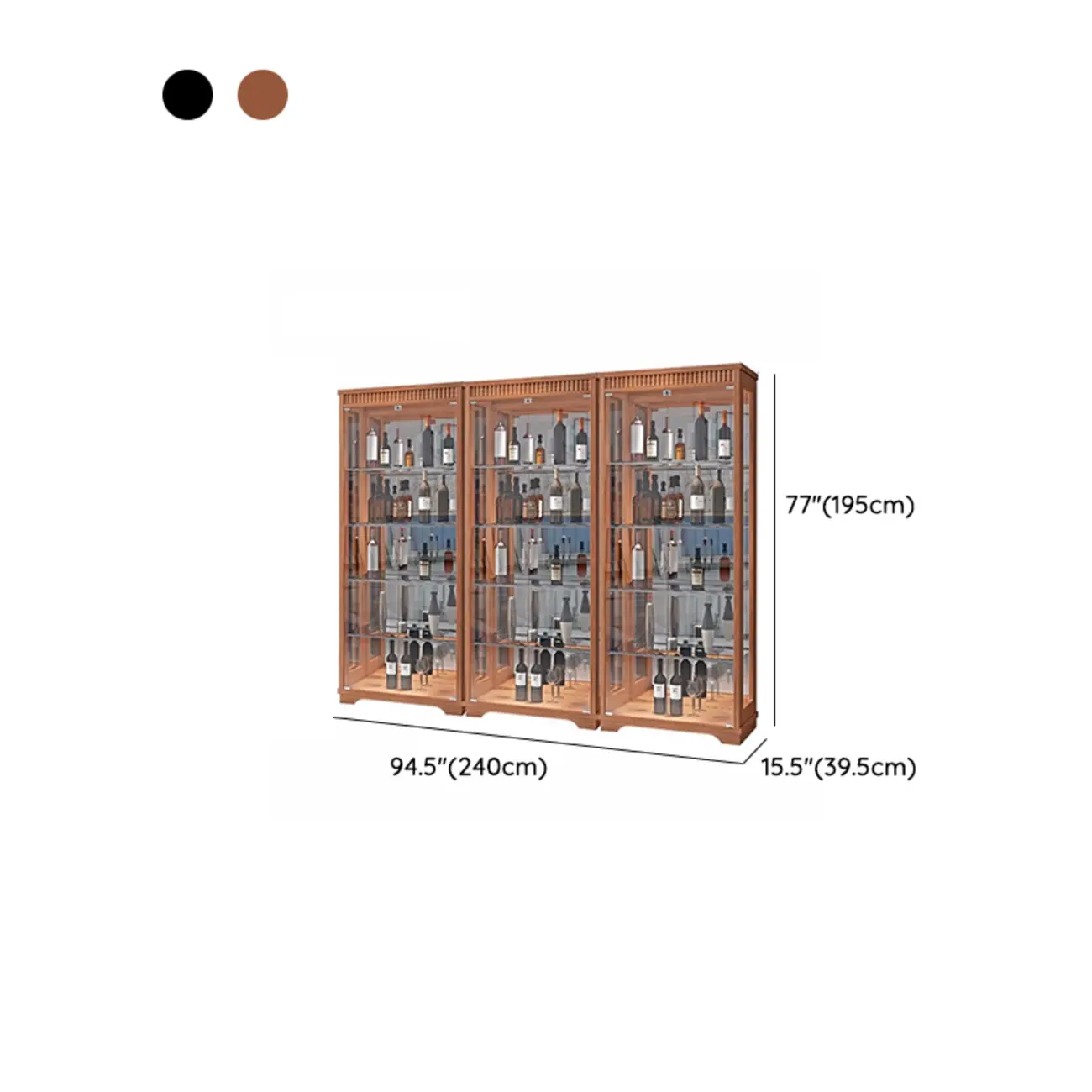 Modern Natural Wood Wine Rack with Glass Shelf Image - 21 | homeyfad