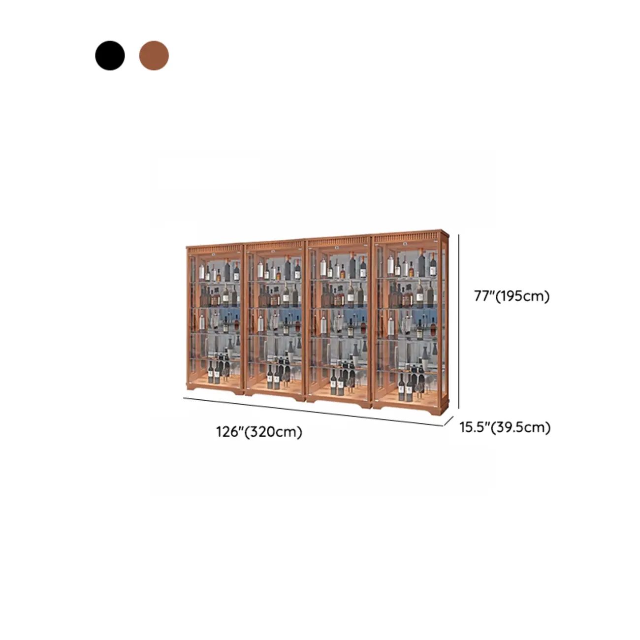 Modern Natural Wood Wine Rack with Glass Shelf Image - 22 | homeyfad