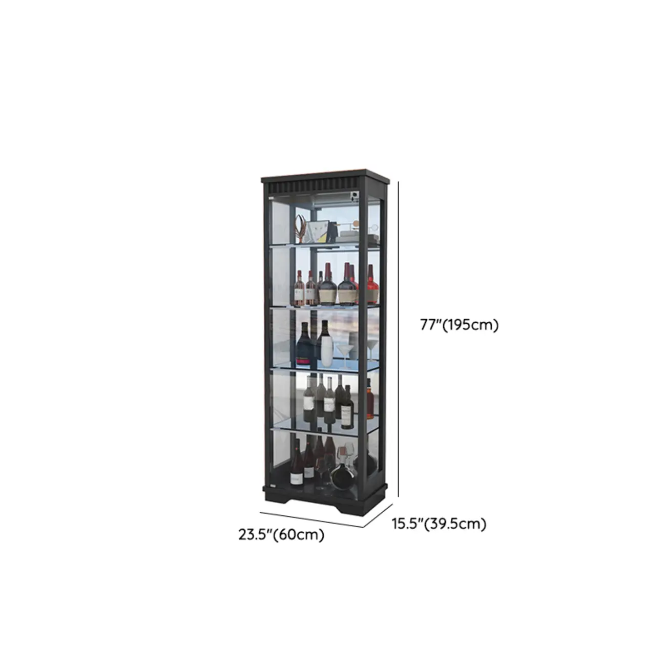 Modern Natural Wood Wine Rack with Glass Shelf Image - 23 | homeyfad