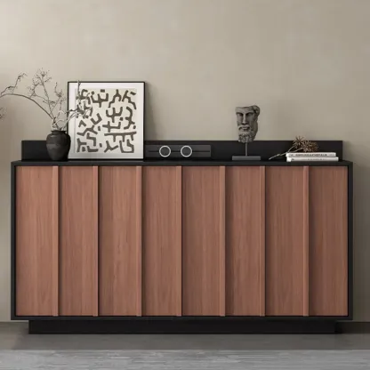 Modern Wood Buffet with Alterable Shelf and Drawers Image - 1