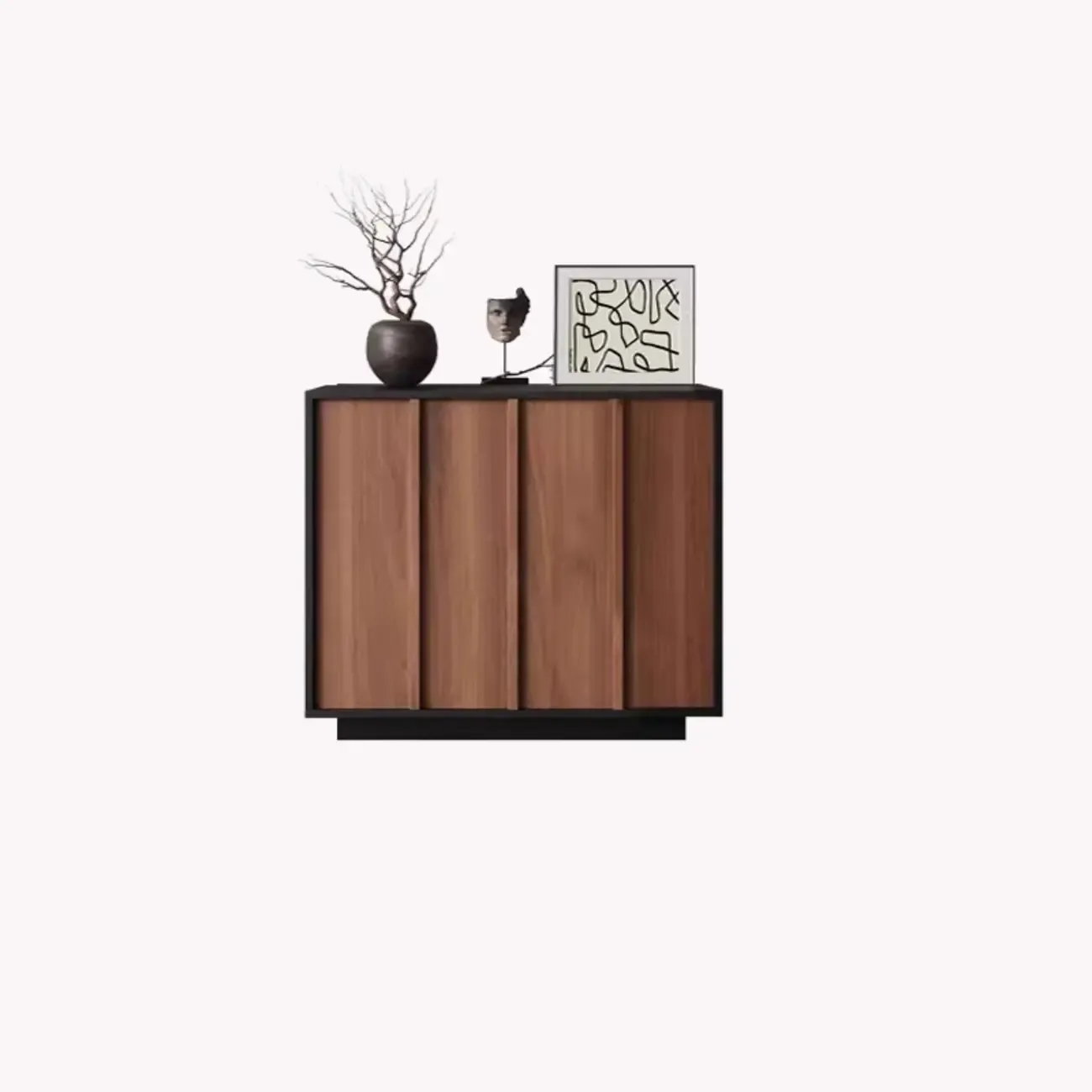 Modern Wood Buffet with Alterable Shelf and Drawers Image - 2