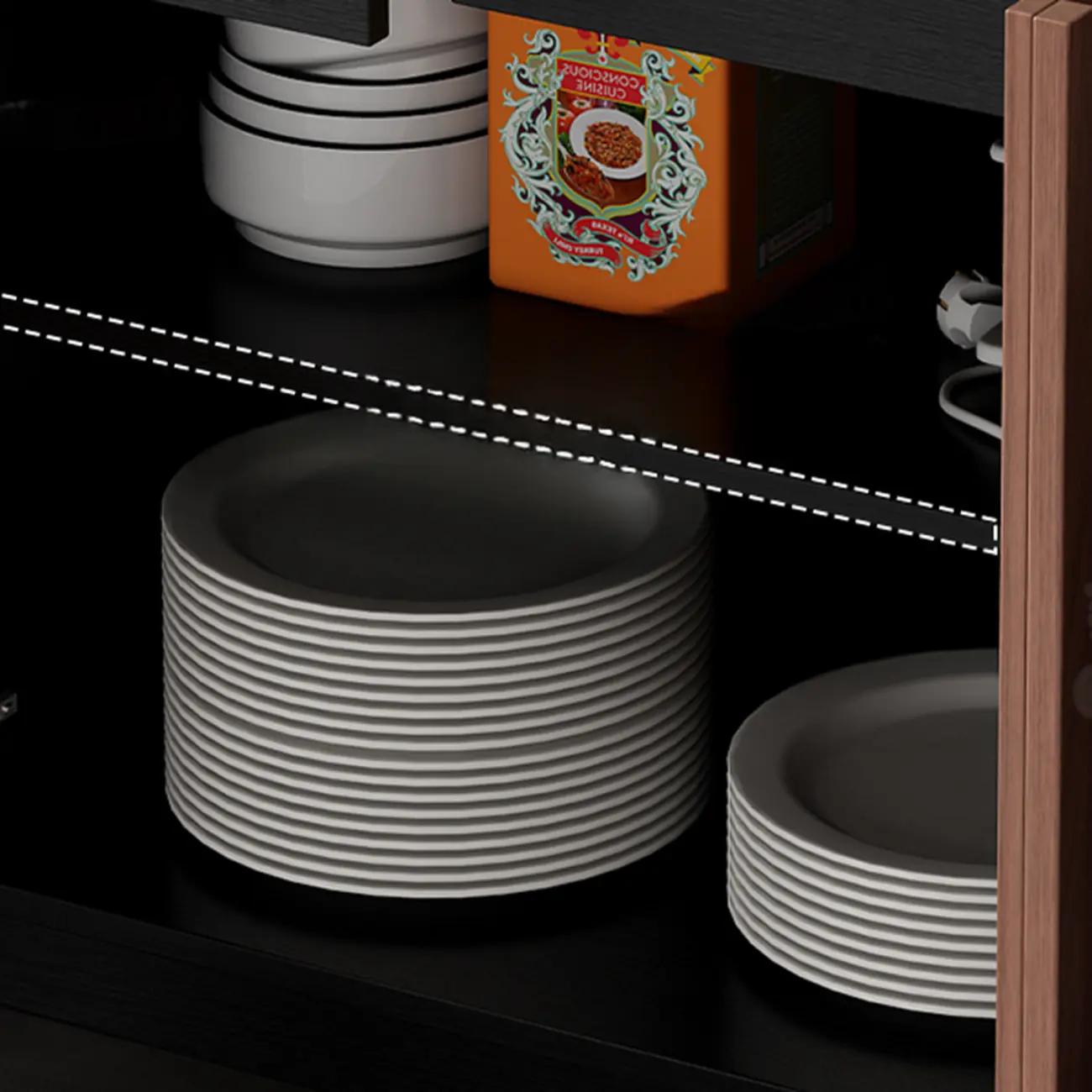 Modern Wood Buffet with Alterable Shelf and Drawers Image - 9 | homeyfad