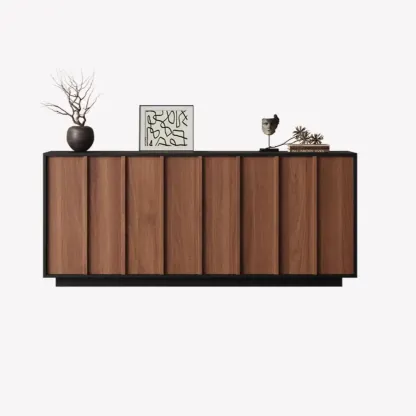 Modern Wood Buffet with Alterable Shelf and Drawers Image - 10