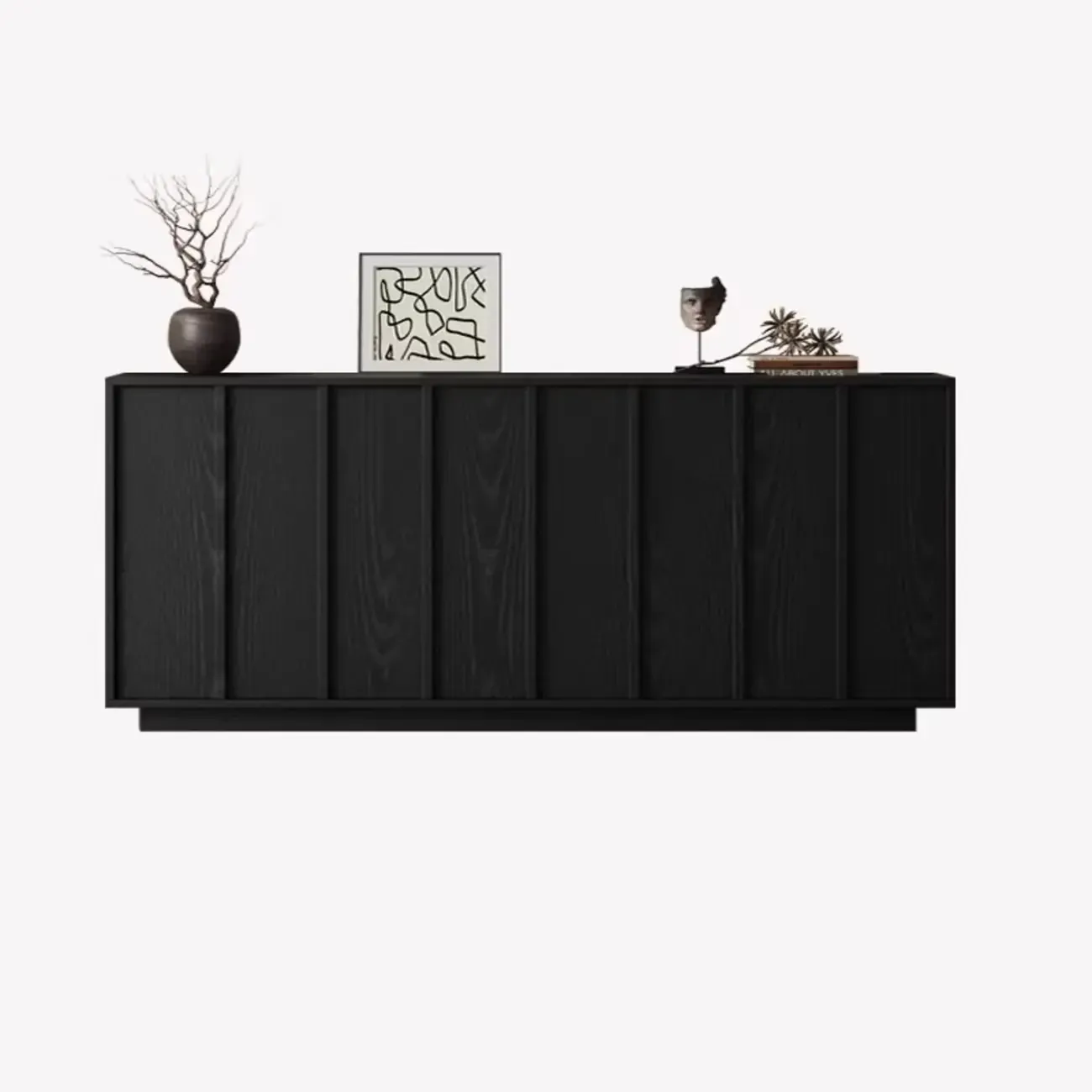 Modern Wood Buffet with Alterable Shelf and Drawers Image - 14