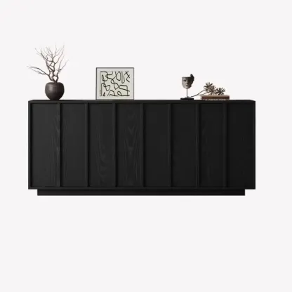 Modern Wood Buffet with Alterable Shelf and Drawers Image - 14