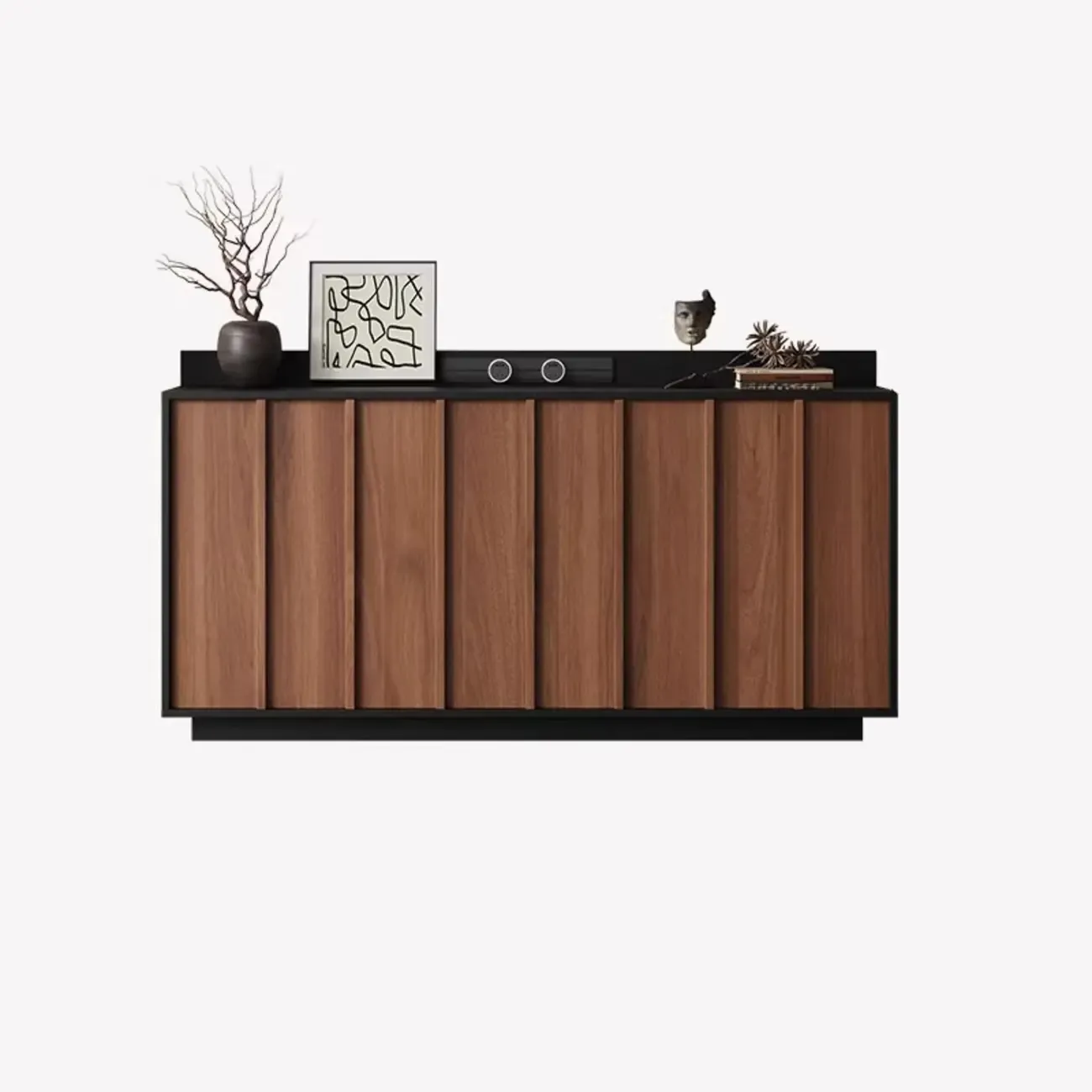 Modern Wood Buffet with Alterable Shelf and Drawers Image - 18