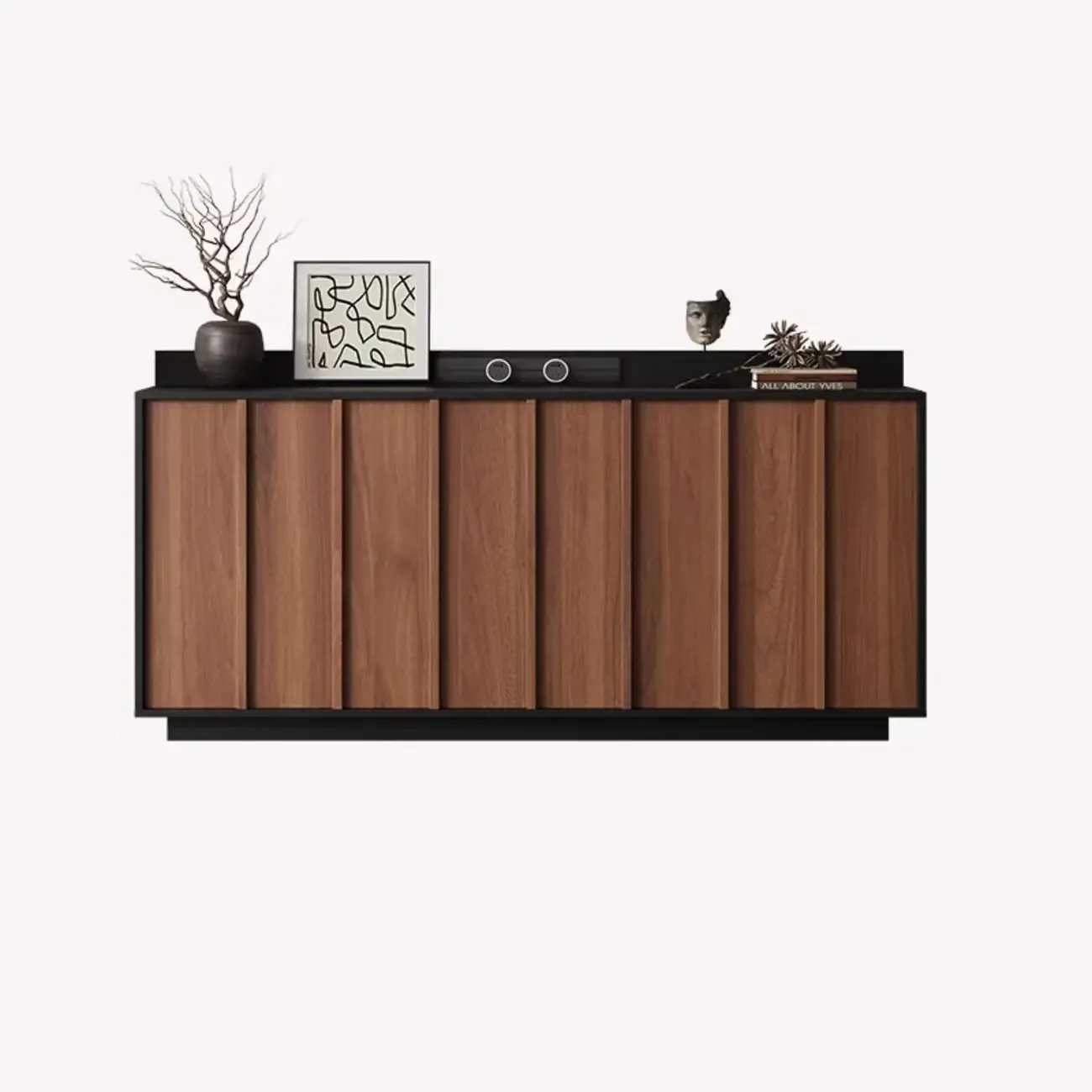 Modern Wood Buffet with Alterable Shelf and Drawers Image - 19