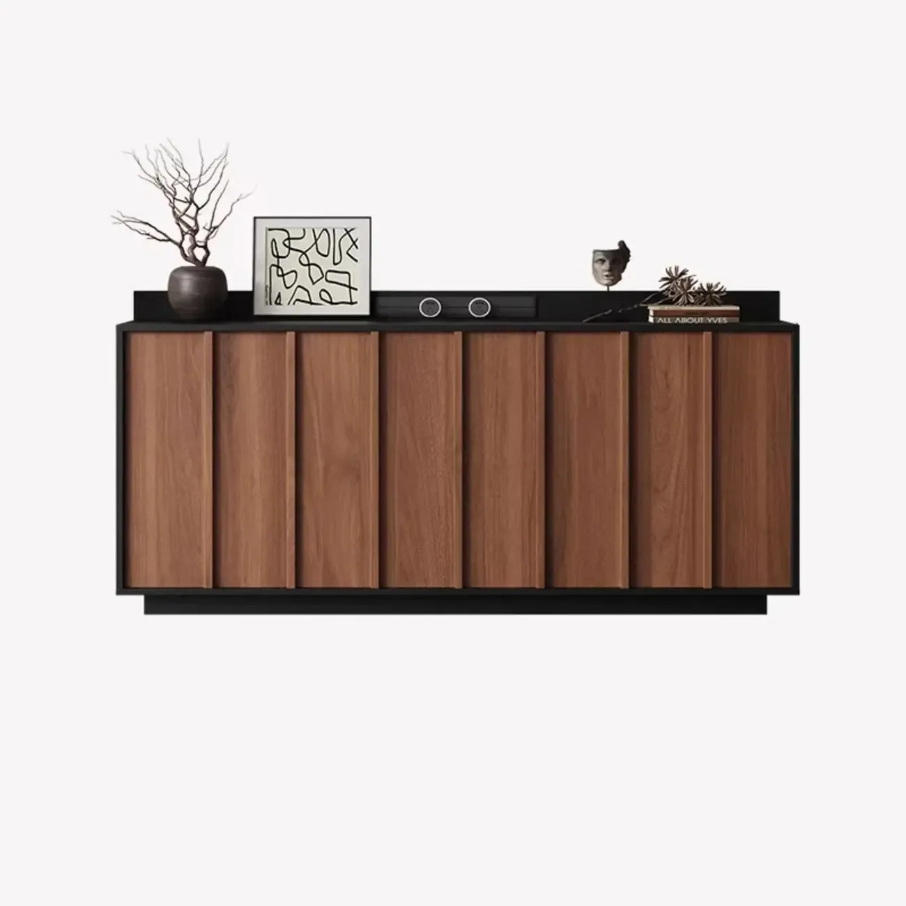 Modern Wood Buffet with Alterable Shelf and Drawers Image - 20