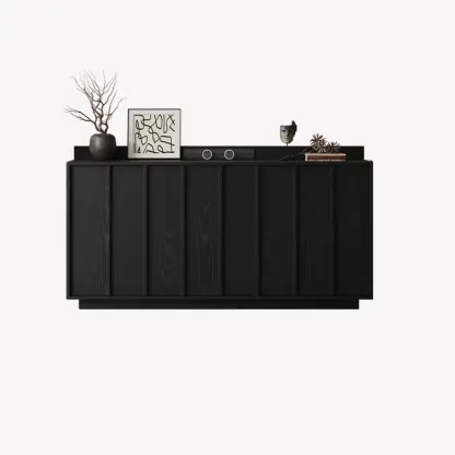 Modern Wood Buffet with Alterable Shelf and Drawers Image - 23