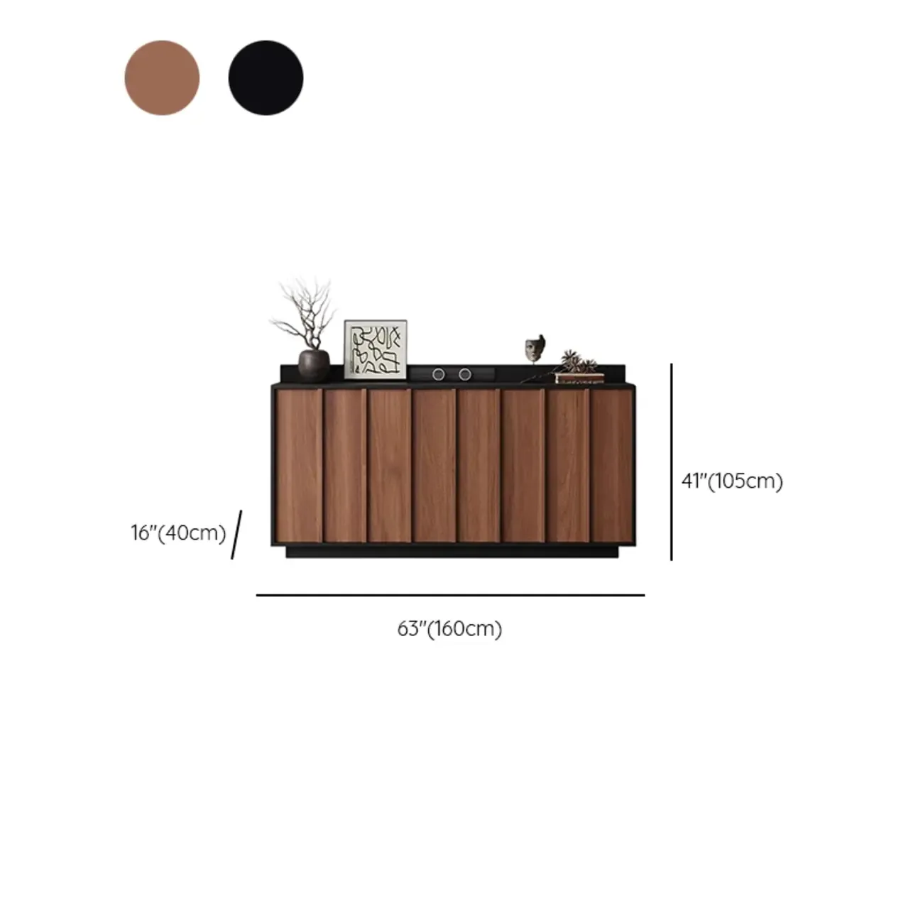 Modern Wood Buffet with Alterable Shelf and Drawers Image - 37