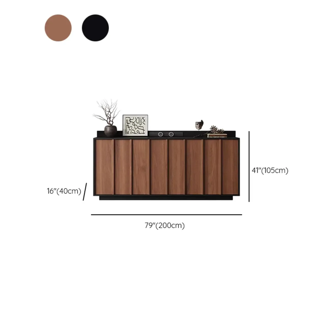 Modern Wood Buffet with Alterable Shelf and Drawers Image - 39