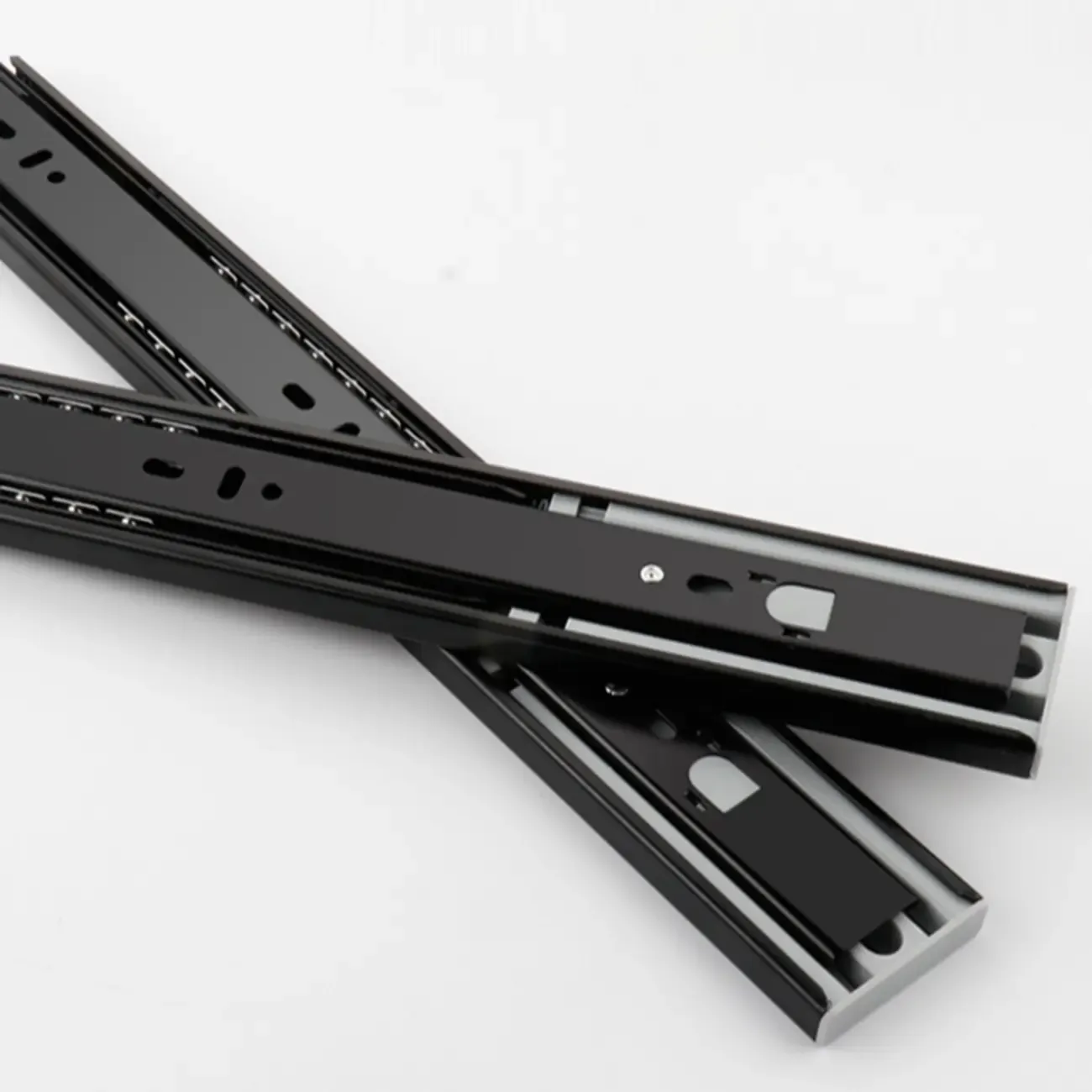 Narrow Rectangle Walnut Wood Side Table with Drawers Image - 8