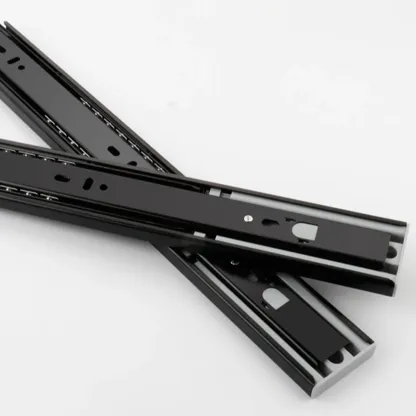 Narrow Rectangle Walnut Wood Side Table with Drawers Image - 8