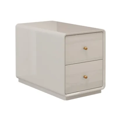 Narrow Rectangle Walnut Wood Side Table with Drawers Image - 13