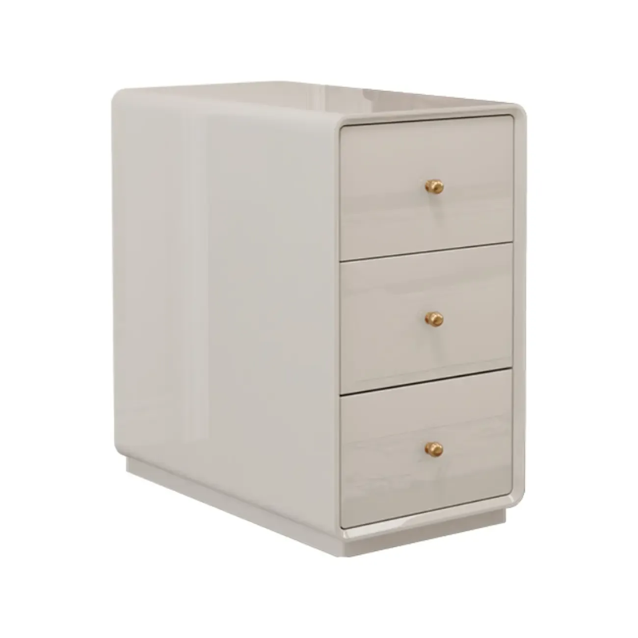 Narrow Rectangle Walnut Wood Side Table with Drawers Image - 22