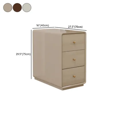 Narrow Rectangle Walnut Wood Side Table with Drawers Image - 29