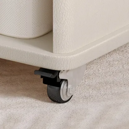 Versatile Elegant Modern Wooden Side Table with Wheels Image - 8