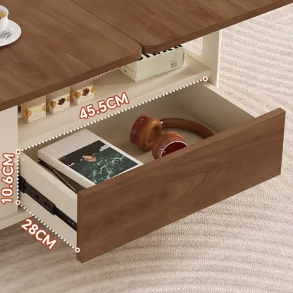 Versatile Elegant Modern Wooden Side Table with Wheels Image - 10