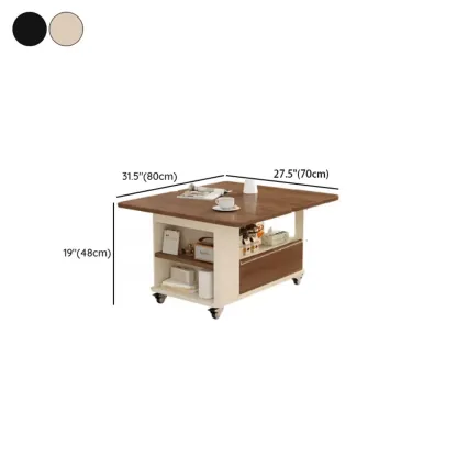 Versatile Elegant Modern Wooden Side Table with Wheels #size