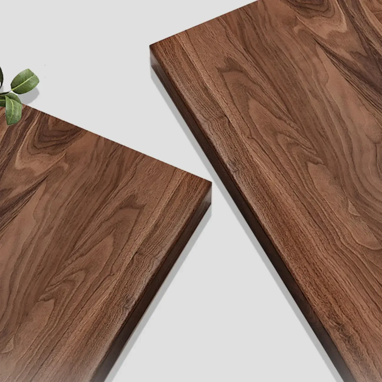 Brown Round Wood Nesting Coffee Table Steel Abstract Base Image - 7