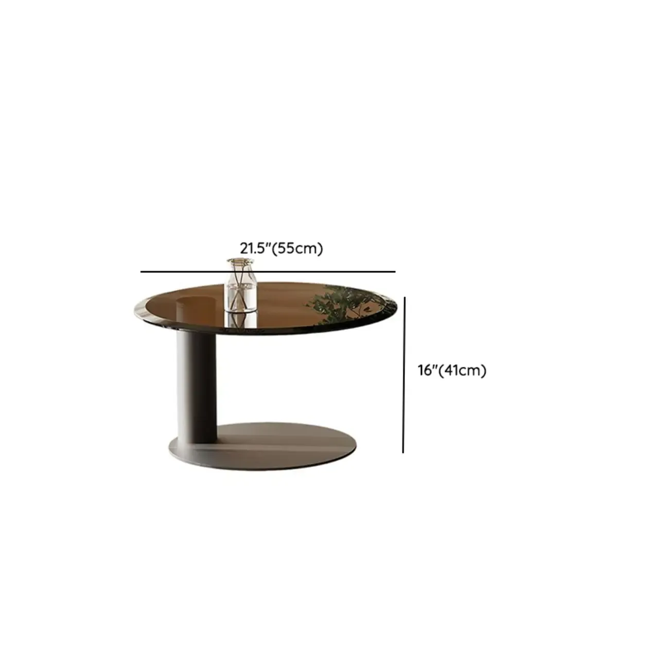 Brown Round Wood Nesting Coffee Table Steel Abstract Base Image - 12