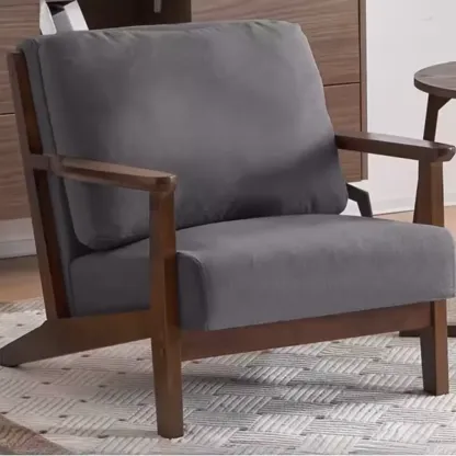 Modern Arm Chair Cotton Linen Living Room Image - 9