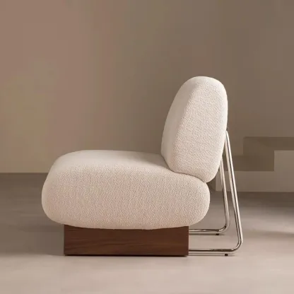 Modern Sherpa Side Chair for Living Room Image - 2