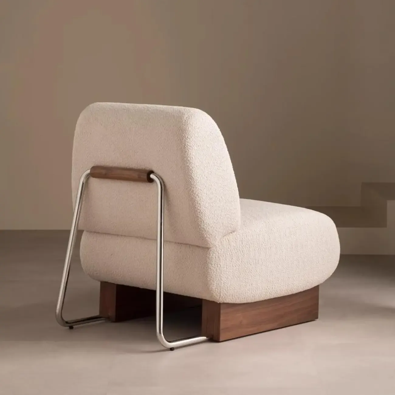Modern Sherpa Side Chair for Living Room Image - 4