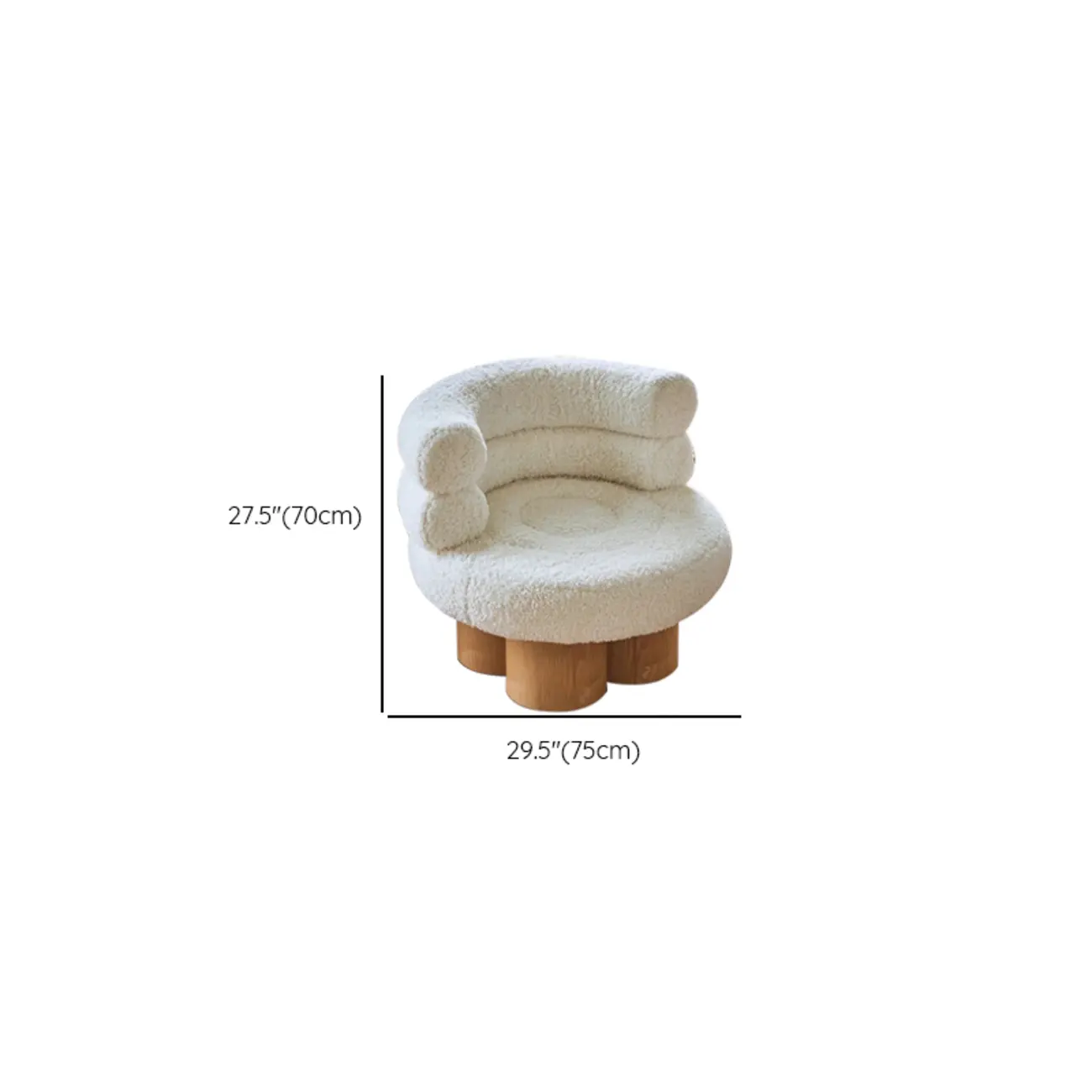 Contemporary White Sherpa Barrel Accent Chair Living Room #size | homeyfad