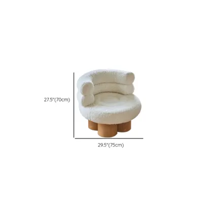 Contemporary White Sherpa Barrel Accent Chair Living Room #size