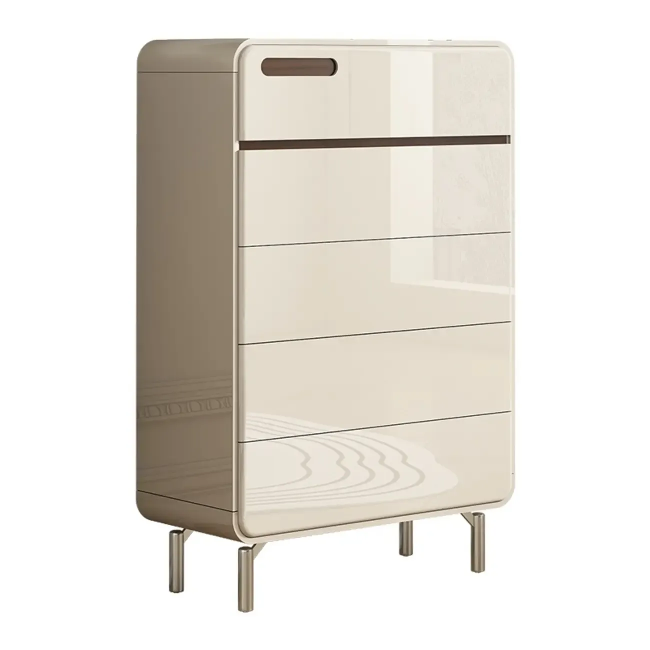 Contemporary 6-drawer White Wooden Bedroom Dresser Image - 8