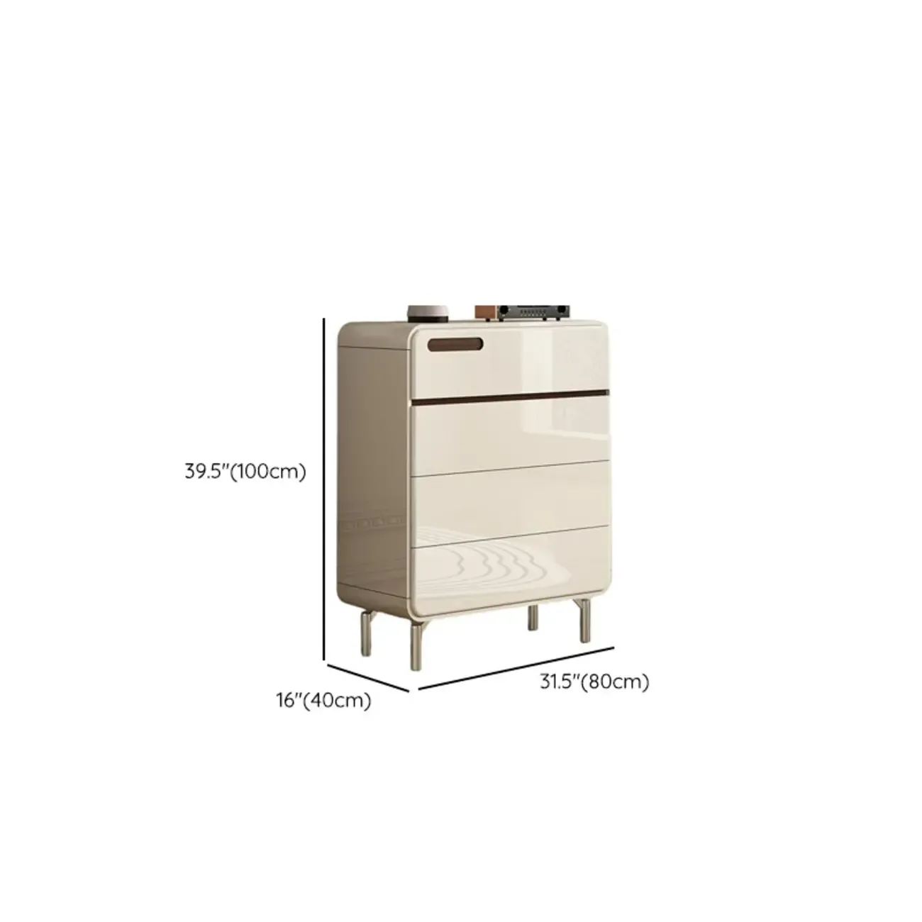 Contemporary 6-drawer White Wooden Bedroom Dresser #size