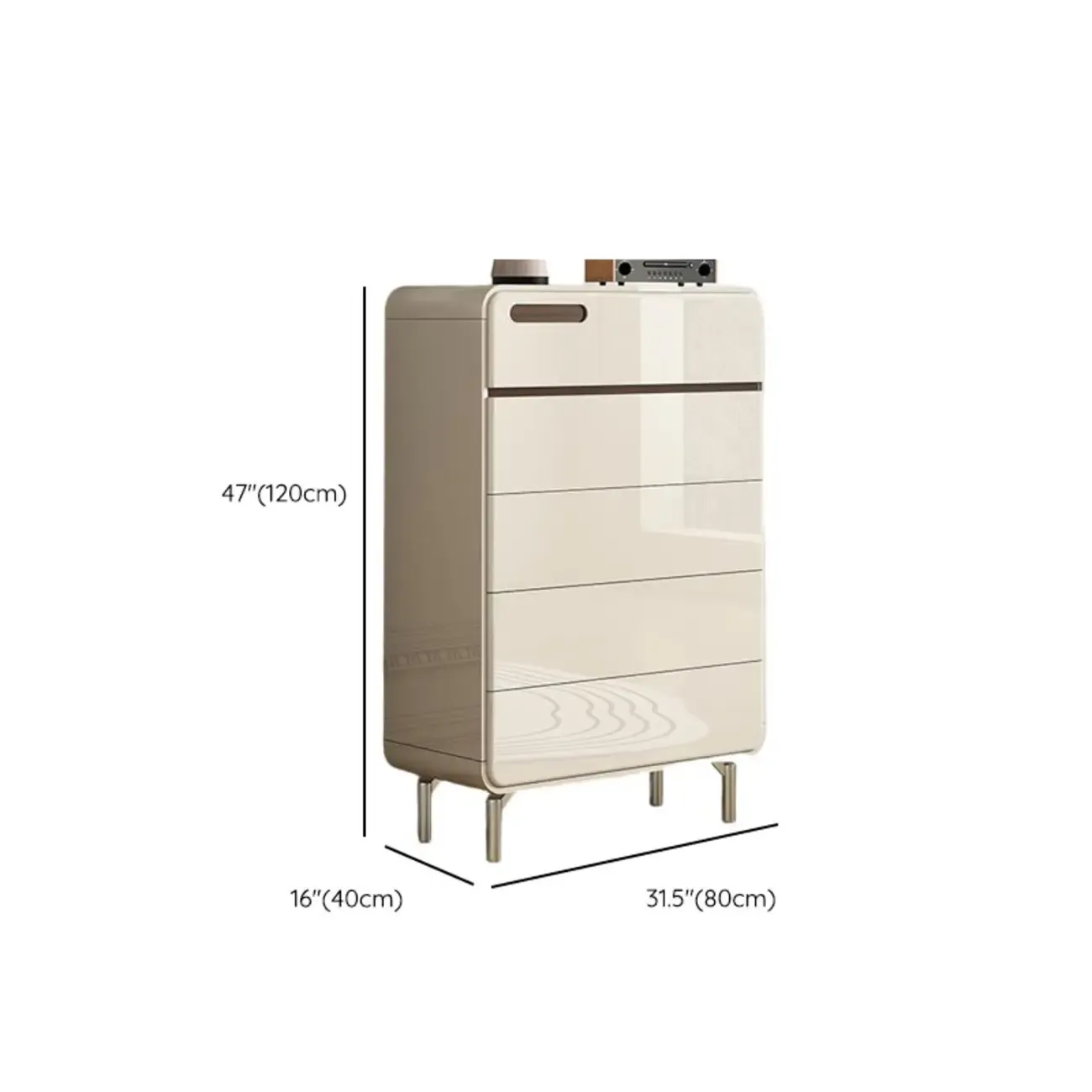 Contemporary 6-drawer White Wooden Bedroom Dresser Image - 11