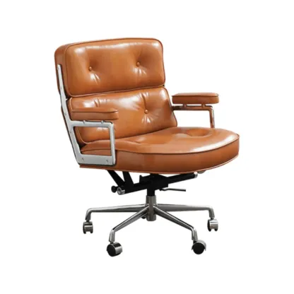 Contemporary Upholstered Adjustable Swivel Conference Chair Image - 2