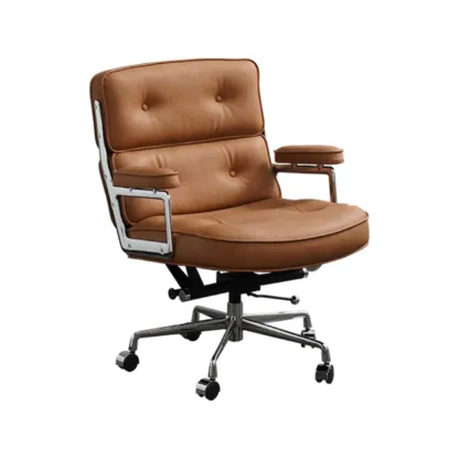 Contemporary Upholstered Adjustable Swivel Conference Chair Image - 3