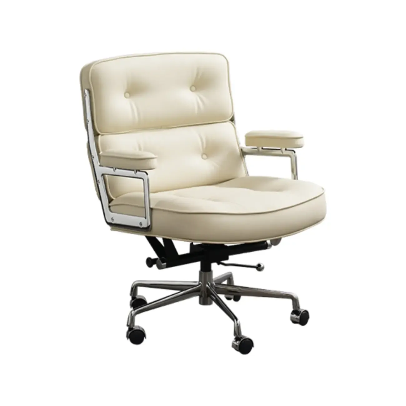 Contemporary Upholstered Adjustable Swivel Conference Chair Image - 7