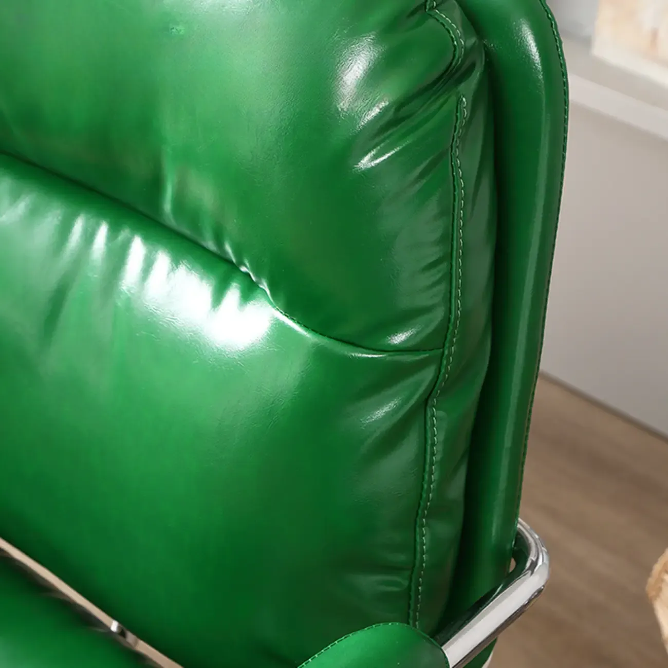 Adjustable Swivel Leather Upholstered Ergonomic Office Chair Image - 7