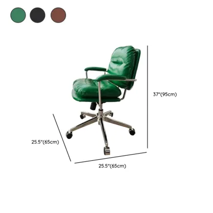 Adjustable Swivel Leather Upholstered Ergonomic Office Chair #size