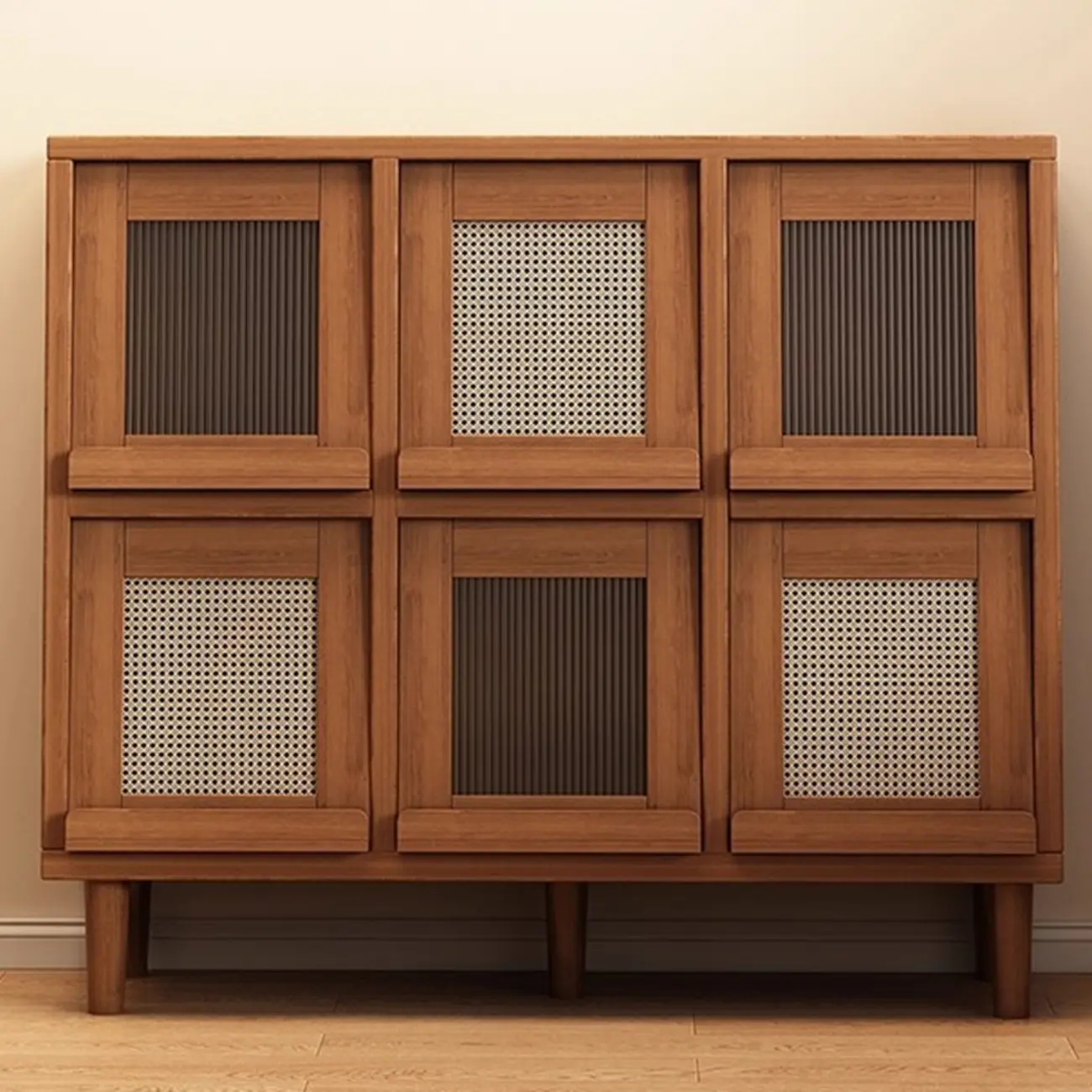 Mid-Century Modern Credenza Walnut Wood Storage Cabinet Image - 8 | homeyfad