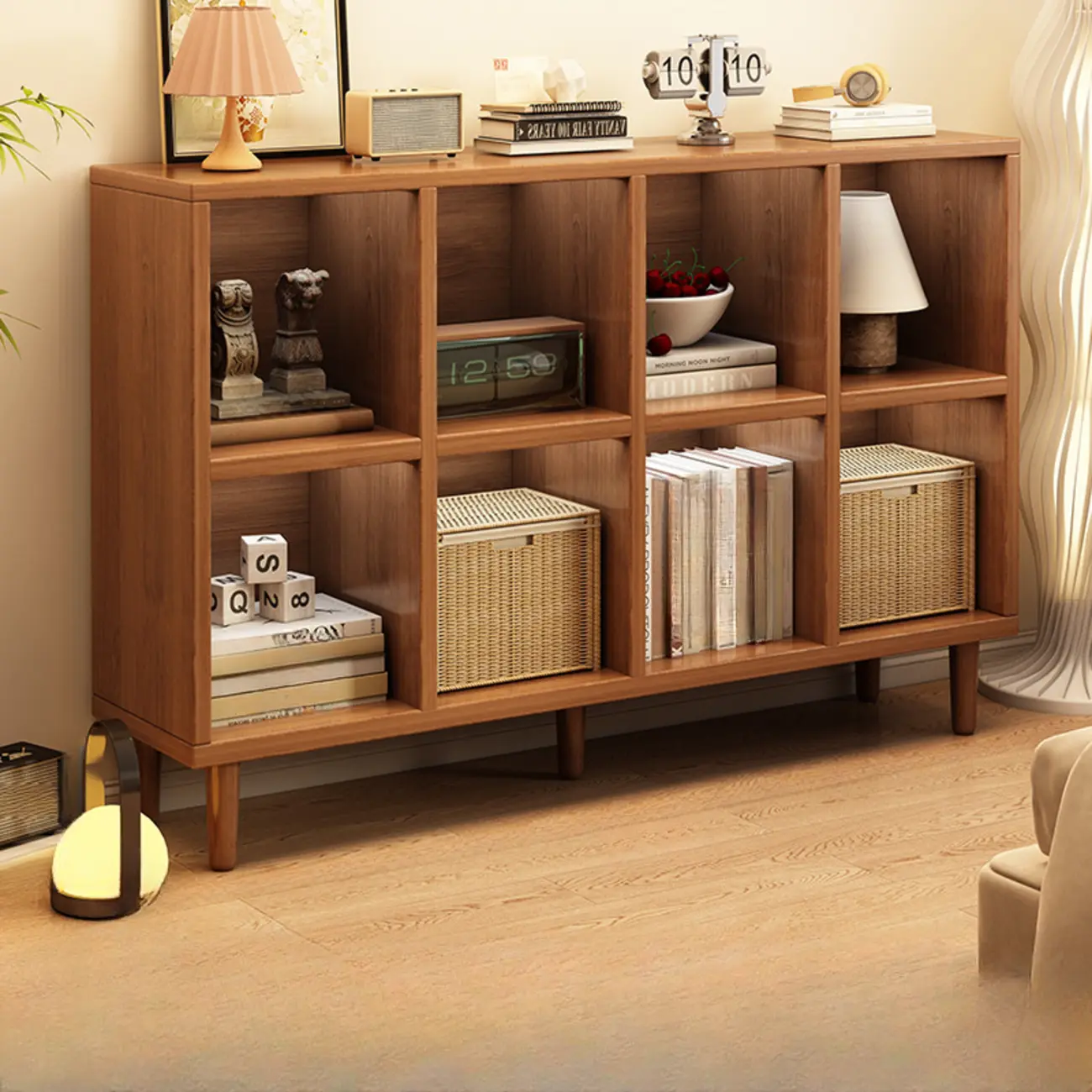 Mid-Century Modern Credenza Walnut Wood Storage Cabinet Image - 1 | homeyfad