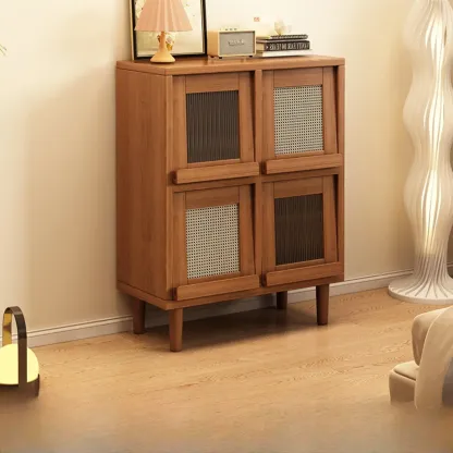 Mid-Century Modern Credenza Walnut Wood Storage Cabinet Image - 3