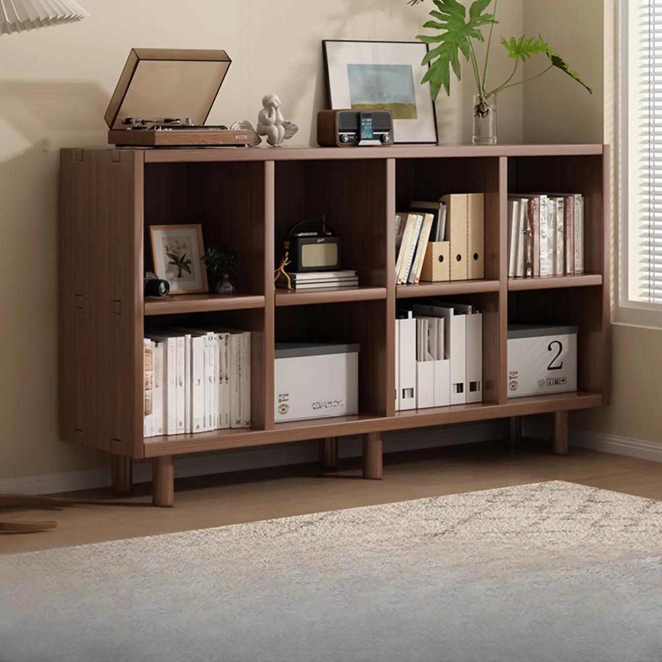 Mid-Century Modern Credenza Walnut Wood Storage Cabinet Image - 10 | homeyfad