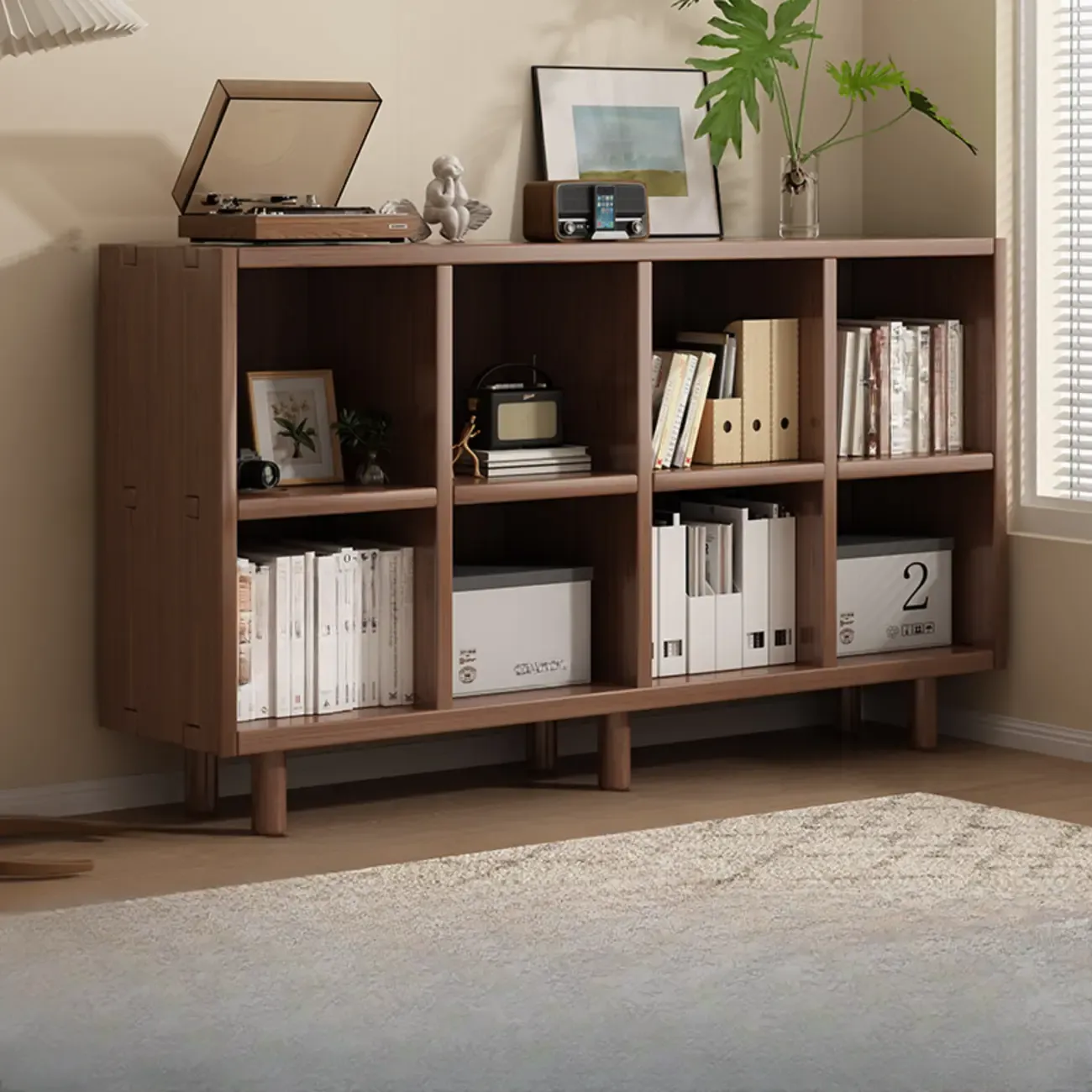 Mid-Century Modern Credenza Walnut Wood Storage Cabinet Image - 10