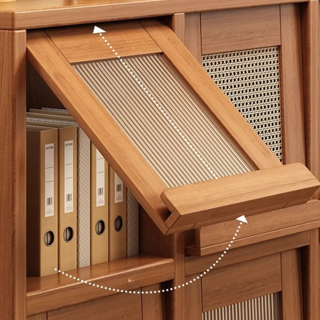 Mid-Century Modern Credenza Walnut Wood Storage Cabinet Image - 6 | homeyfad