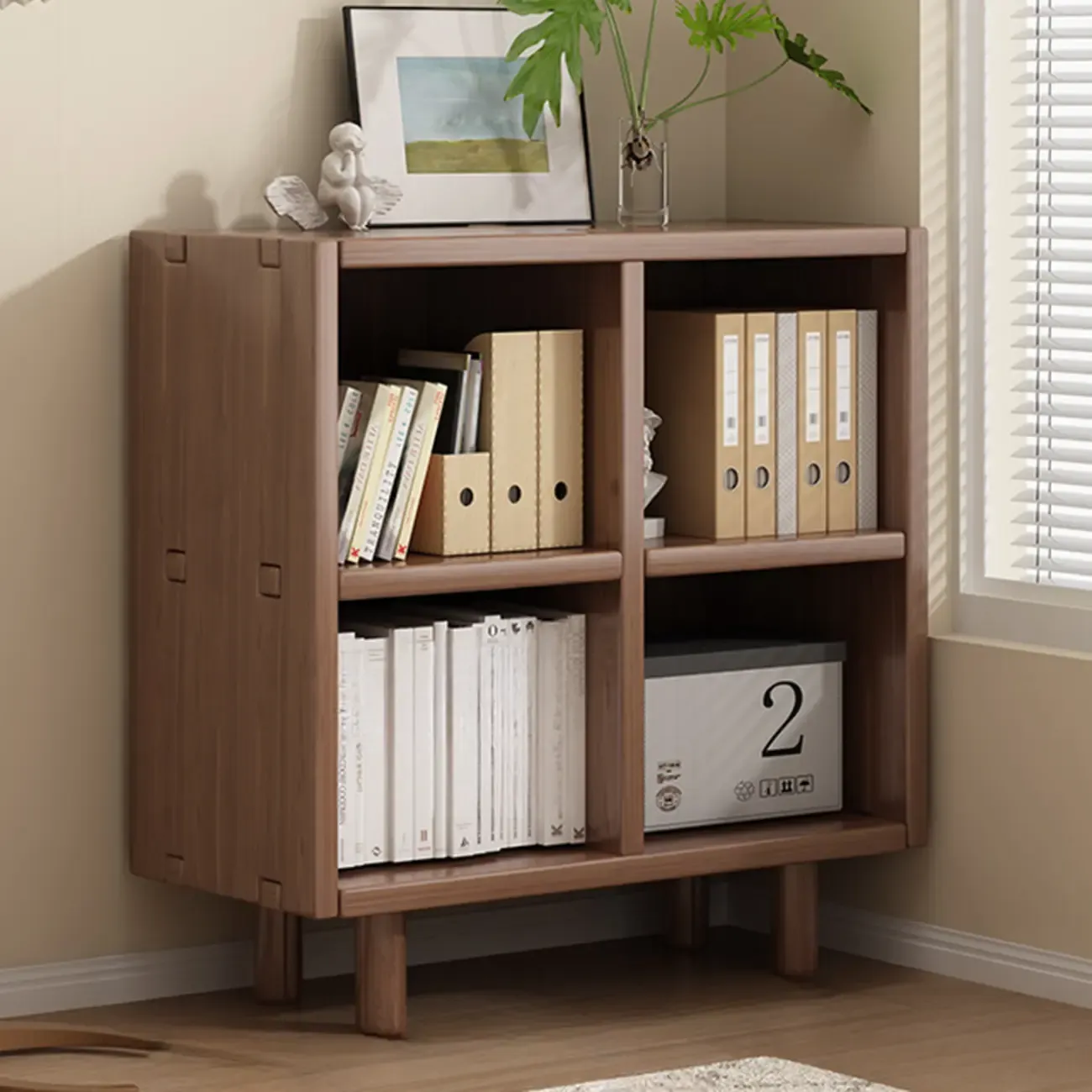 Mid-Century Modern Credenza Walnut Wood Storage Cabinet Image - 12